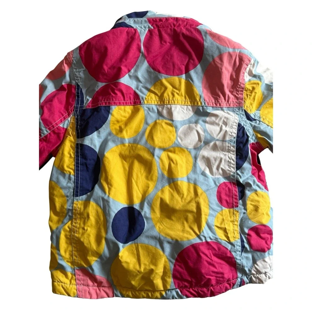 MINI BODEN Girls Kids 3-4 Yrs Ski Coat Blue Spots‎ Winter Snow Lined Zip Snap